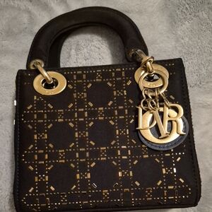 Dior Black Mini Satchel with Gold Hardware